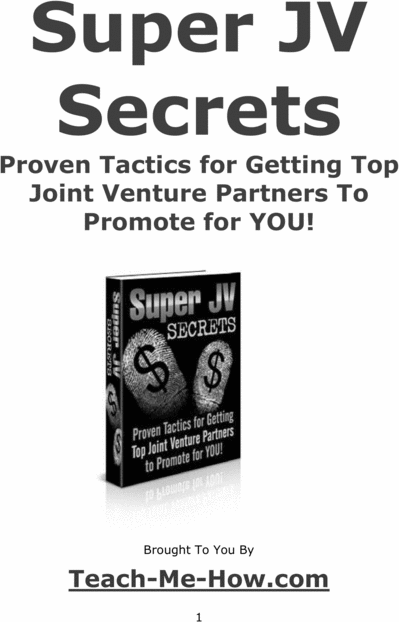 Product picture Super JV Secrets